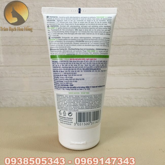 TEEN DERM Gel mặt sau